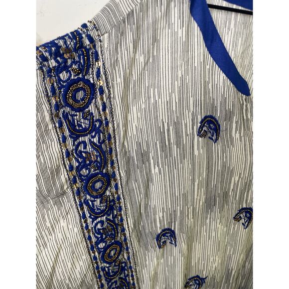 Anthropologie Floreat Lona Embroidered Tunic Top Large Bohemian Hippie - Picture 6 of 10